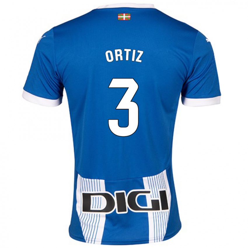 Bambino Maglia Eneko Ortiz #3 Blu Kit Gara Home 2024/25 Maglietta