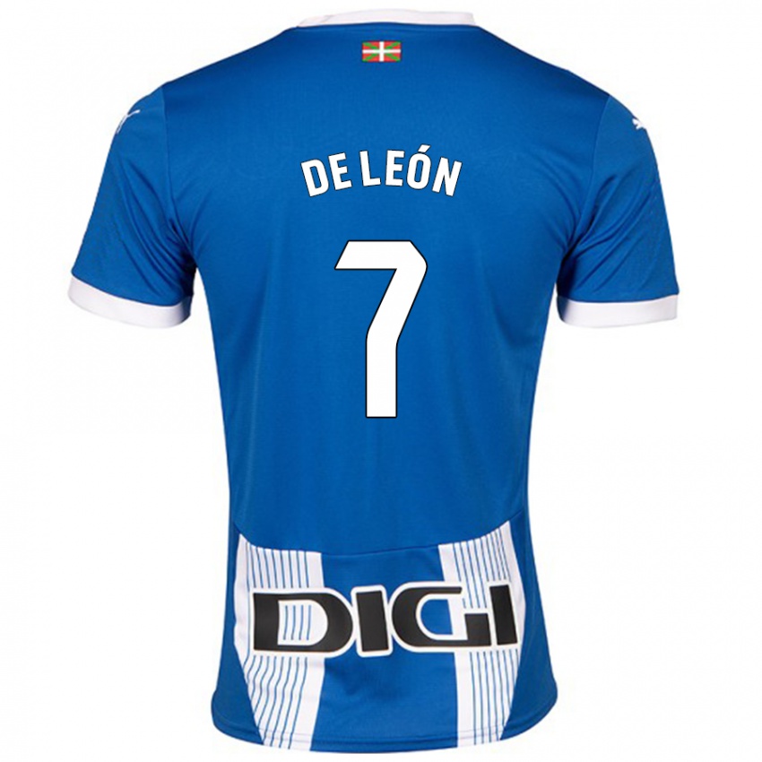 Bambino Maglia José De León #7 Blu Kit Gara Home 2024/25 Maglietta