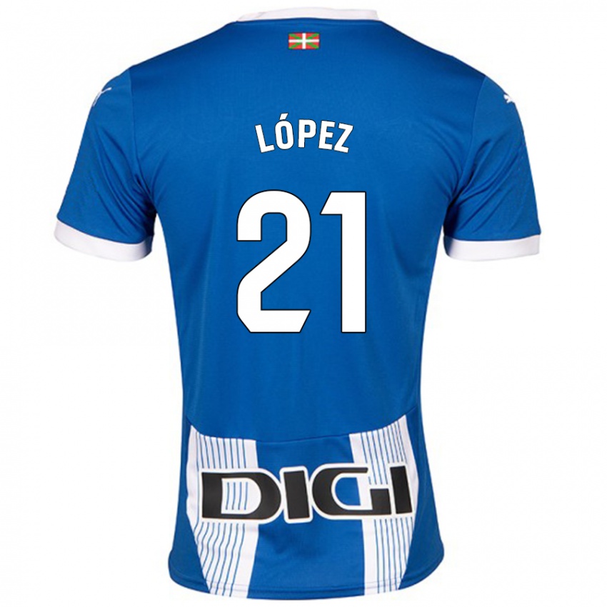 Bambino Maglia Juanma López #21 Blu Kit Gara Home 2024/25 Maglietta