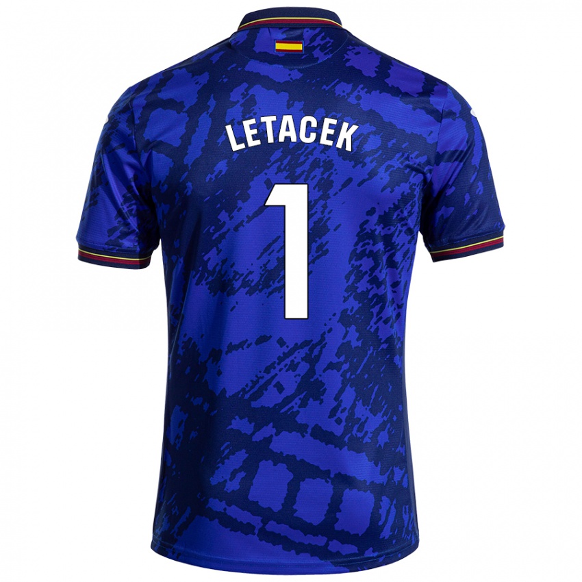 Bambino Maglia Jiri Letacek #1 Blu Più Scuro Kit Gara Home 2024/25 Maglietta