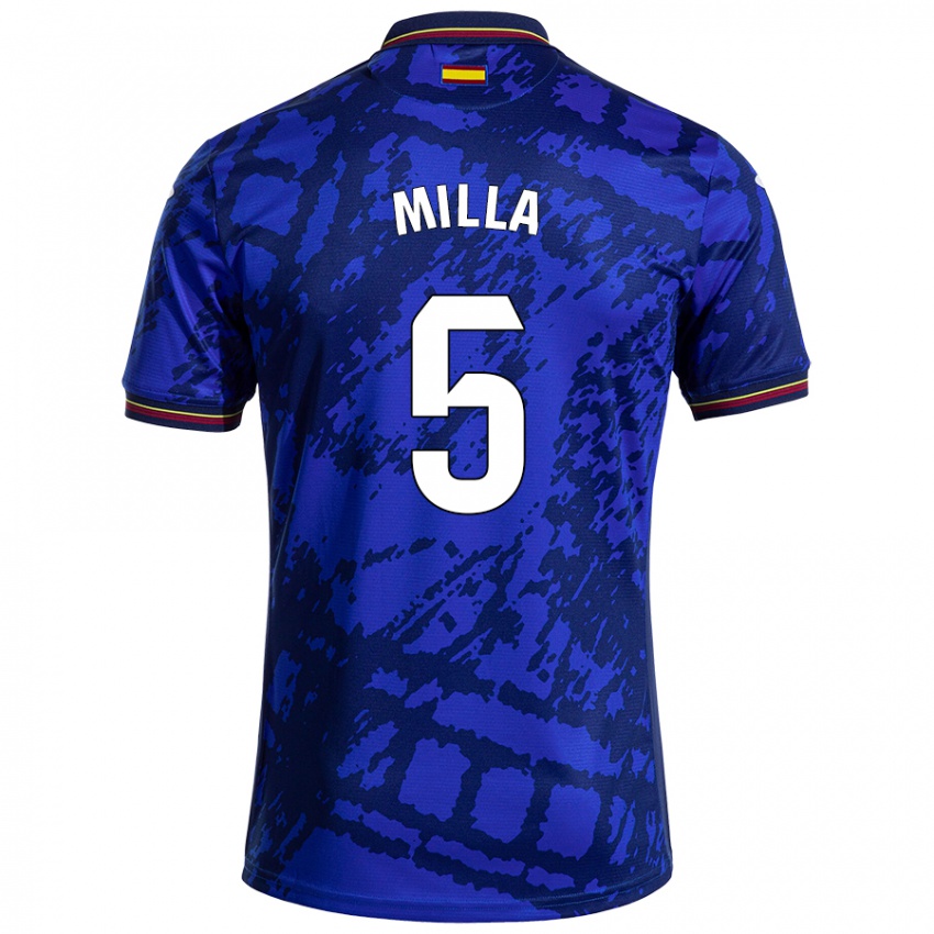 Bambino Maglia Luis Milla #5 Blu Più Scuro Kit Gara Home 2024/25 Maglietta