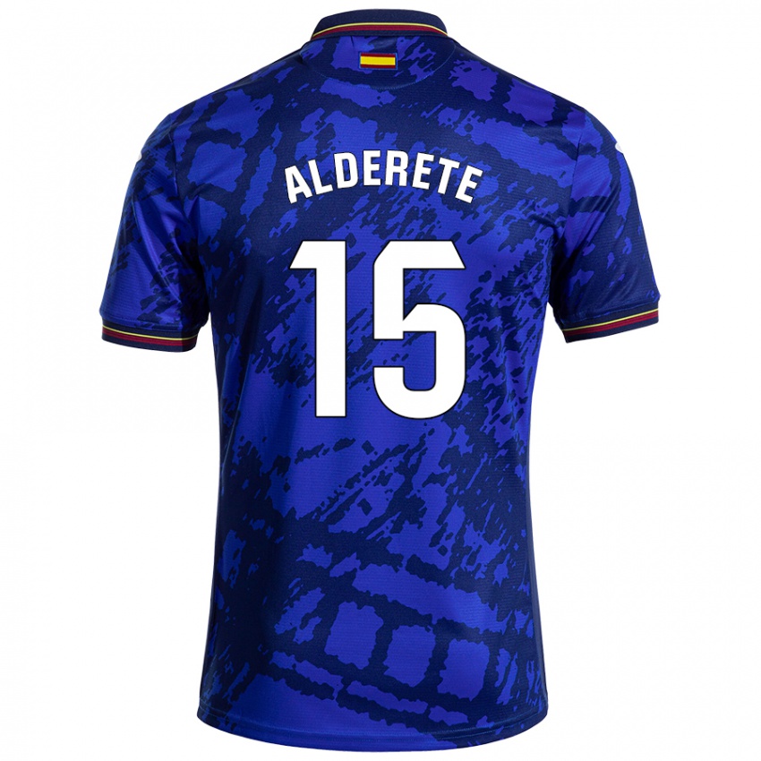 Bambino Maglia Omar Alderete #15 Blu Più Scuro Kit Gara Home 2024/25 Maglietta