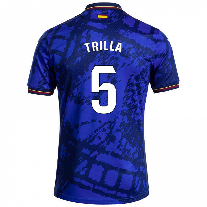 Bambino Maglia Guillem Trilla #5 Blu Più Scuro Kit Gara Home 2024/25 Maglietta