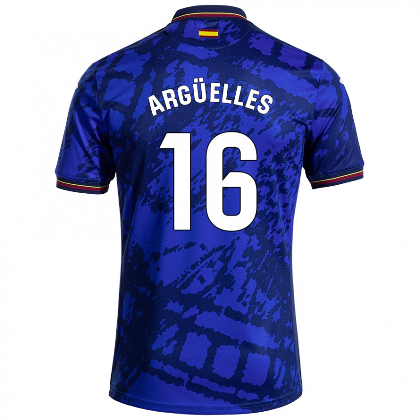 Bambino Maglia David Argüelles #16 Blu Più Scuro Kit Gara Home 2024/25 Maglietta