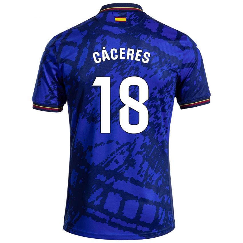 Bambino Maglia Damián Cáceres #18 Blu Più Scuro Kit Gara Home 2024/25 Maglietta