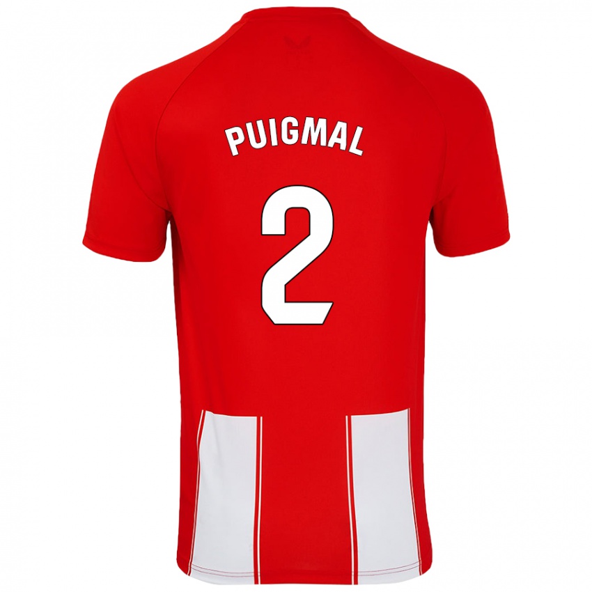 Bambino Maglia Arnau Puigmal #2 Rosso Bianco Kit Gara Home 2024/25 Maglietta