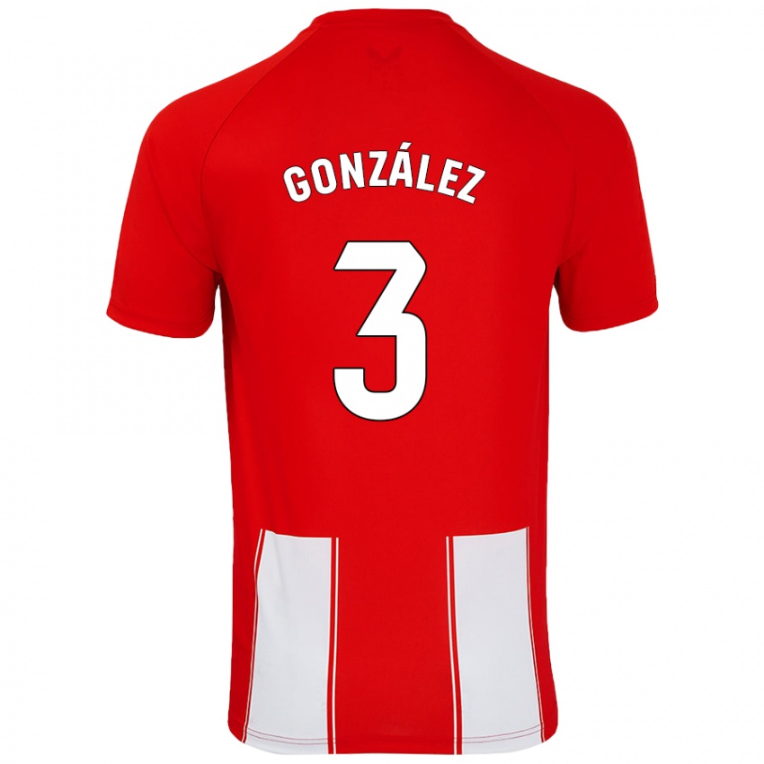 Bambino Maglia Edgar González #3 Rosso Bianco Kit Gara Home 2024/25 Maglietta