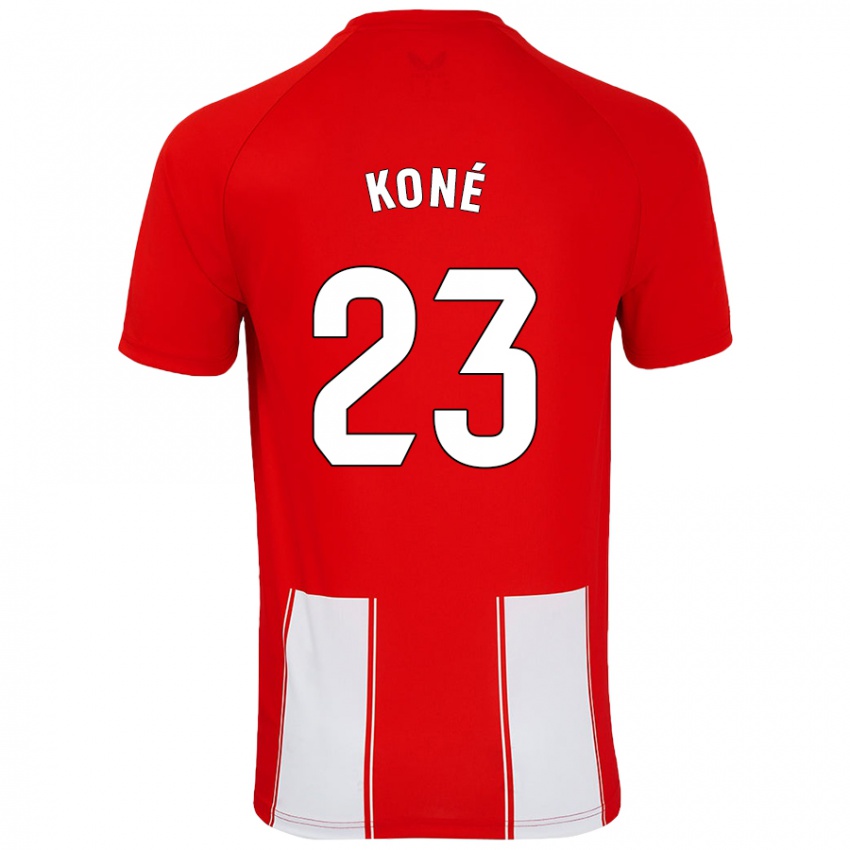 Bambino Maglia Ibrahima Koné #23 Rosso Bianco Kit Gara Home 2024/25 Maglietta