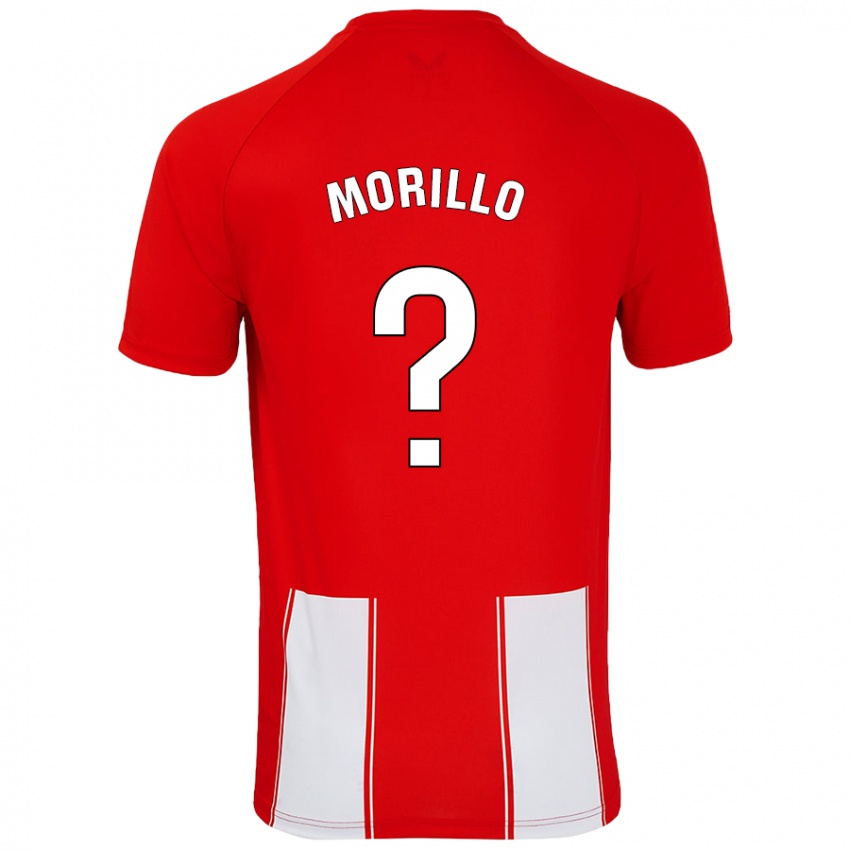 Bambino Maglia Manu Morillo #0 Rosso Bianco Kit Gara Home 2024/25 Maglietta