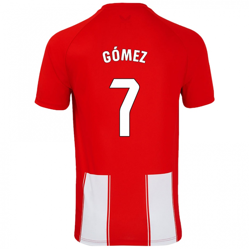 Bambino Maglia Valen Gómez #7 Rosso Bianco Kit Gara Home 2024/25 Maglietta