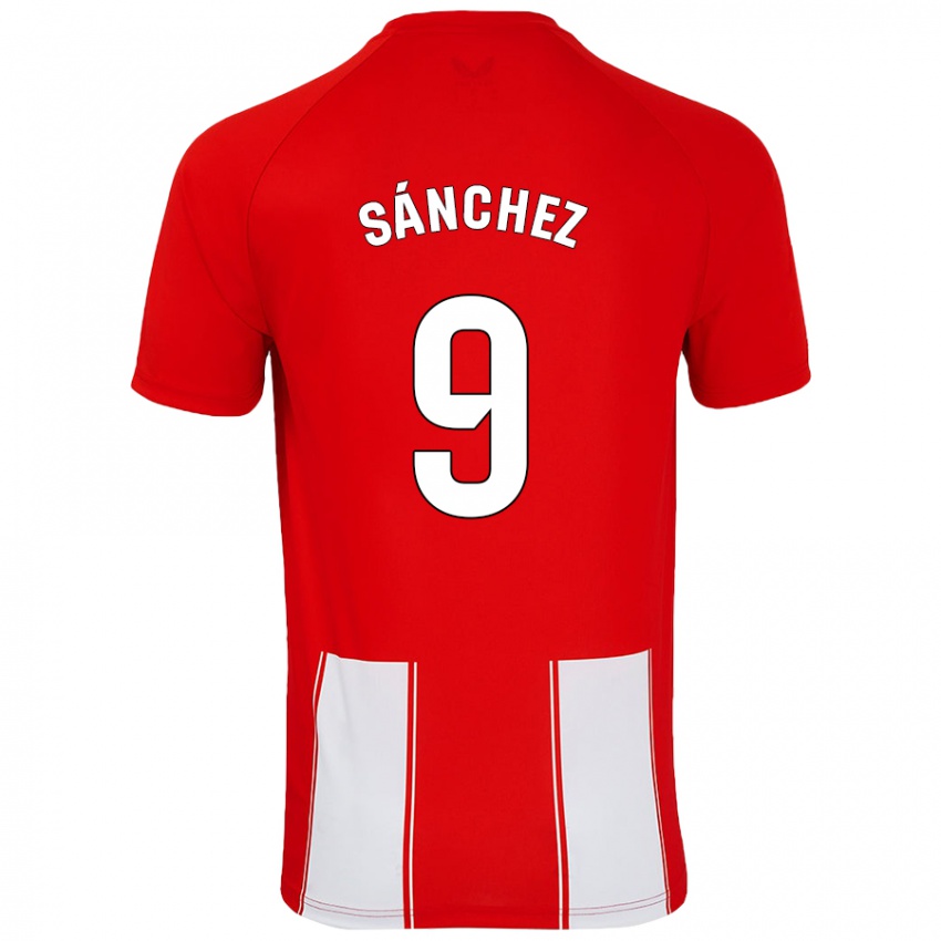 Bambino Maglia Loren Sánchez #9 Rosso Bianco Kit Gara Home 2024/25 Maglietta