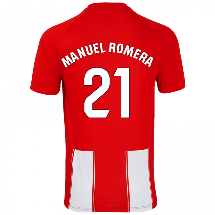 Bambino Maglia José Manuel Romera #21 Rosso Bianco Kit Gara Home 2024/25 Maglietta