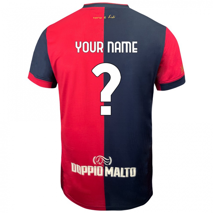 Bambino Maglia Il Tuo Nome #0 Rosso Blu Più Scuro Kit Gara Home 2024/25 Maglietta