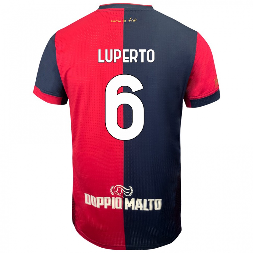 Bambino Maglia Sebastiano Luperto #6 Rosso Blu Più Scuro Kit Gara Home 2024/25 Maglietta