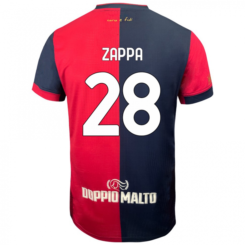 Bambino Maglia Gabriele Zappa #28 Rosso Blu Più Scuro Kit Gara Home 2024/25 Maglietta