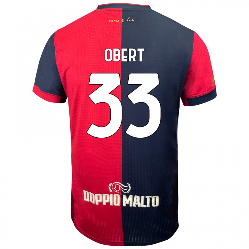 Bambino Maglia Adam Obert #33 Rosso Blu Più Scuro Kit Gara Home 2024/25 Maglietta