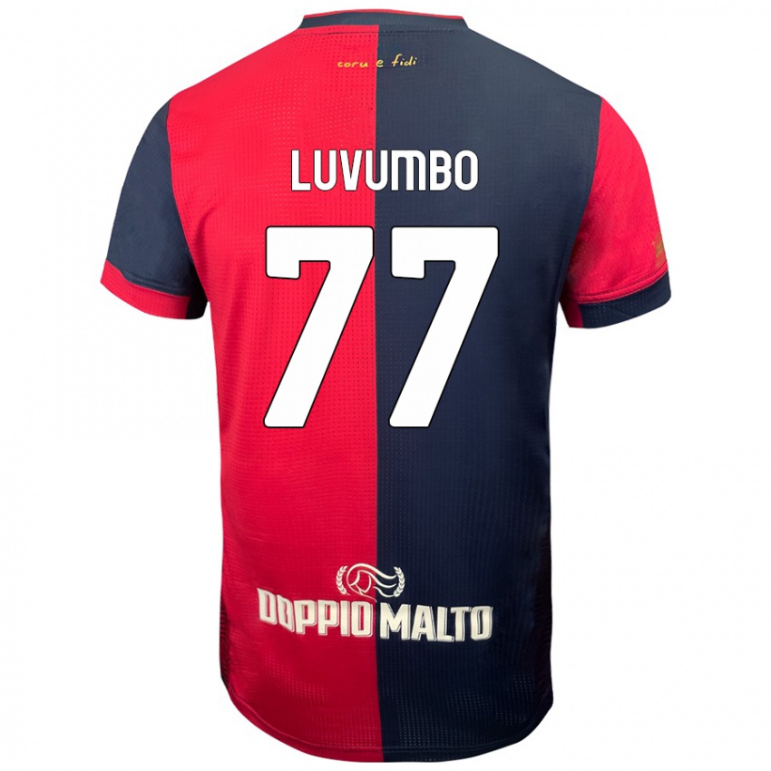 Bambino Maglia Zito Luvumbo #77 Rosso Blu Più Scuro Kit Gara Home 2024/25 Maglietta