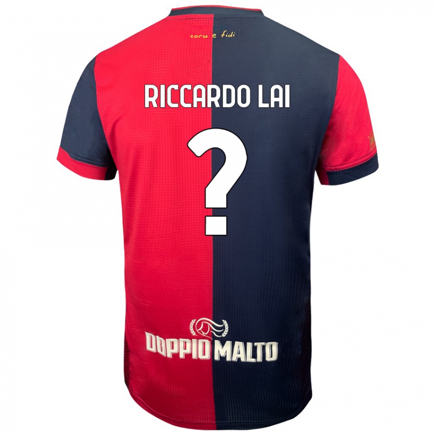 Bambino Maglia Riccardo Lai #0 Rosso Blu Più Scuro Kit Gara Home 2024/25 Maglietta