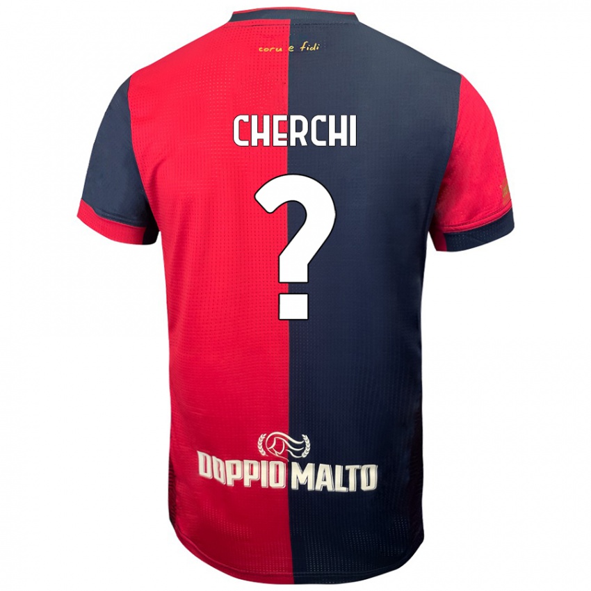 Bambino Maglia Filippo Cherchi #0 Rosso Blu Più Scuro Kit Gara Home 2024/25 Maglietta