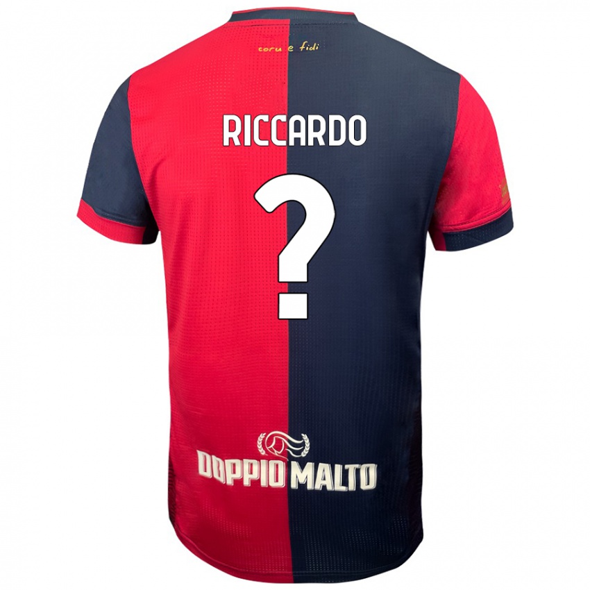 Bambino Maglia Riccardo Congiu #0 Rosso Blu Più Scuro Kit Gara Home 2024/25 Maglietta