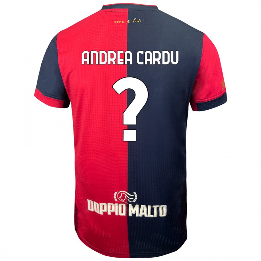 Bambino Maglia Gian Andrea Cardu #0 Rosso Blu Più Scuro Kit Gara Home 2024/25 Maglietta