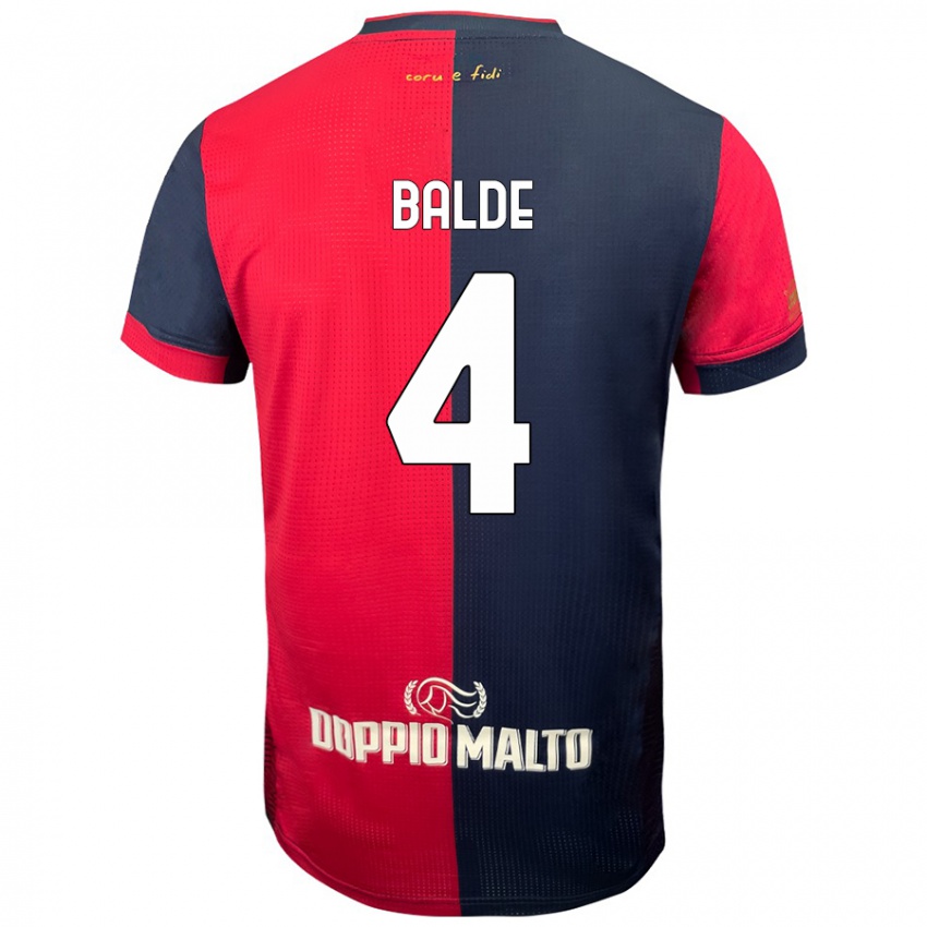 Bambino Maglia Mamadou Balde #4 Rosso Blu Più Scuro Kit Gara Home 2024/25 Maglietta