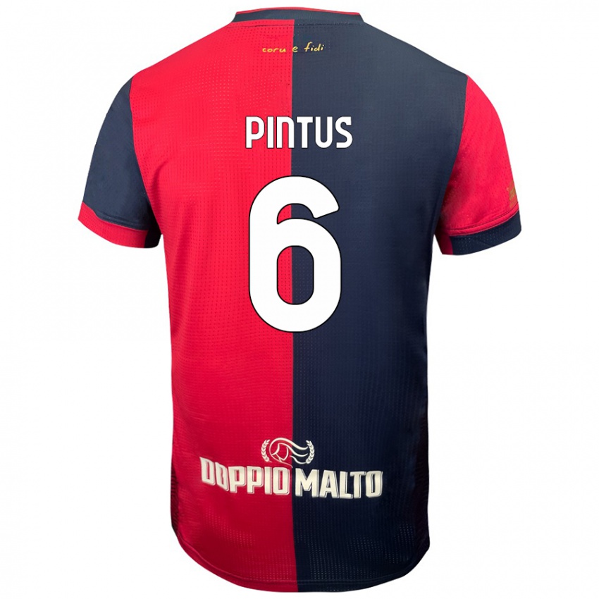 Bambino Maglia Nicola Pintus #6 Rosso Blu Più Scuro Kit Gara Home 2024/25 Maglietta