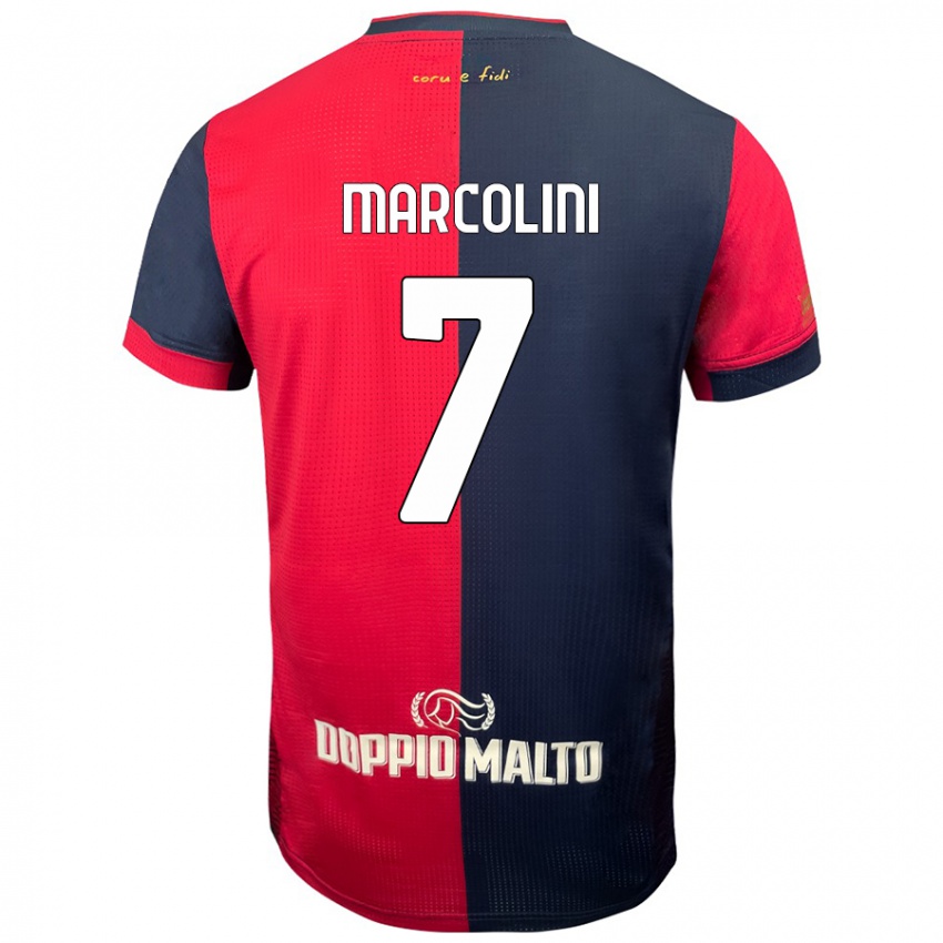 Bambino Maglia Diego Marcolini #7 Rosso Blu Più Scuro Kit Gara Home 2024/25 Maglietta