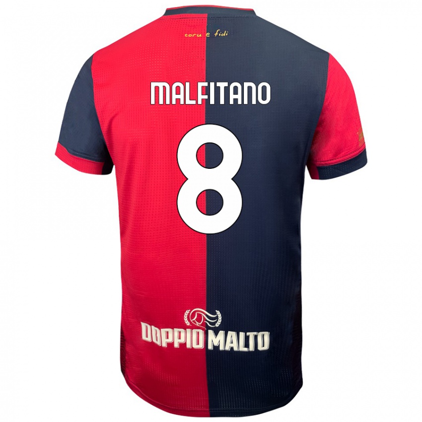 Bambino Maglia Roberto Malfitano #8 Rosso Blu Più Scuro Kit Gara Home 2024/25 Maglietta