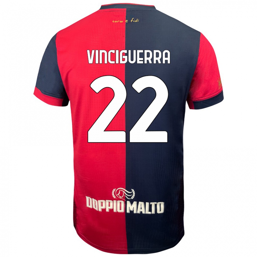 Bambino Maglia Alessandro Vinciguerra #22 Rosso Blu Più Scuro Kit Gara Home 2024/25 Maglietta