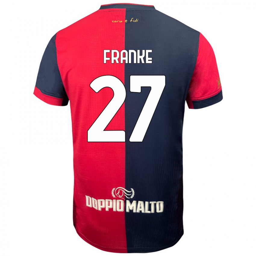 Bambino Maglia Antoni Franke #27 Rosso Blu Più Scuro Kit Gara Home 2024/25 Maglietta