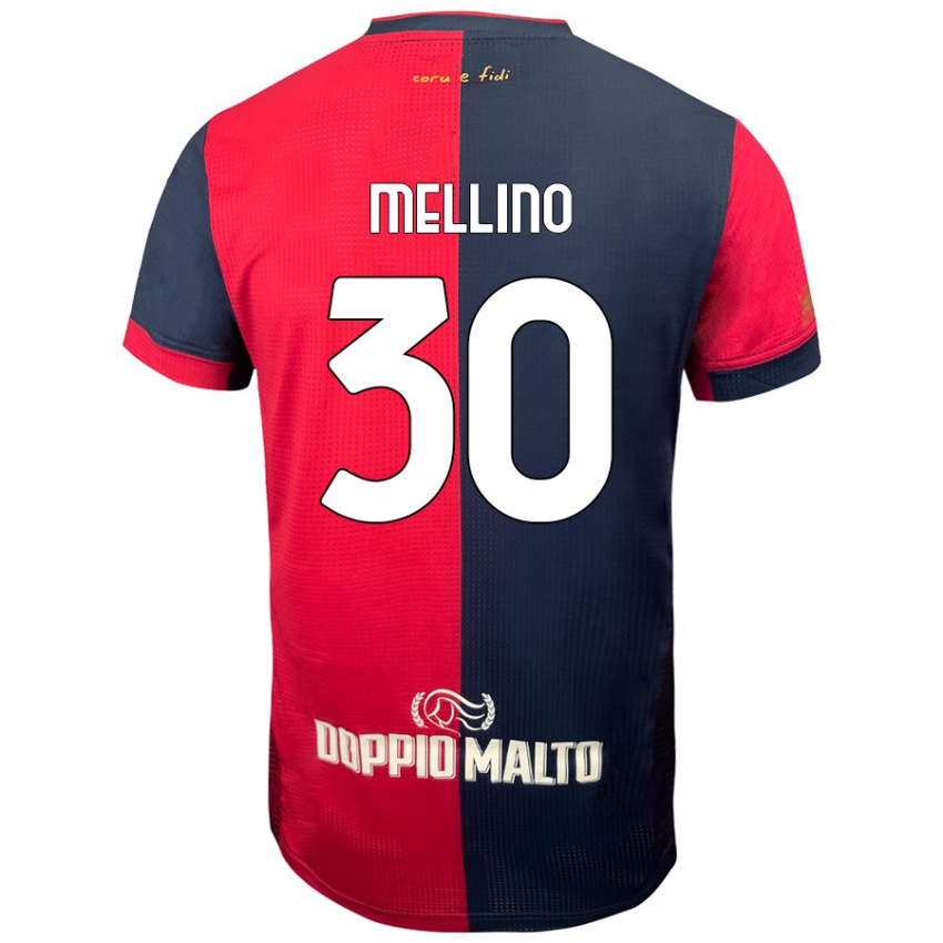 Bambino Maglia Carlo Mellino #30 Rosso Blu Più Scuro Kit Gara Home 2024/25 Maglietta