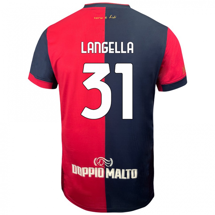 Bambino Maglia Matteo Langella #31 Rosso Blu Più Scuro Kit Gara Home 2024/25 Maglietta