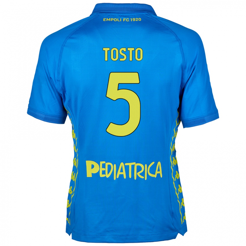 Bambino Maglia Lorenzo Tosto #5 Blu Kit Gara Home 2024/25 Maglietta