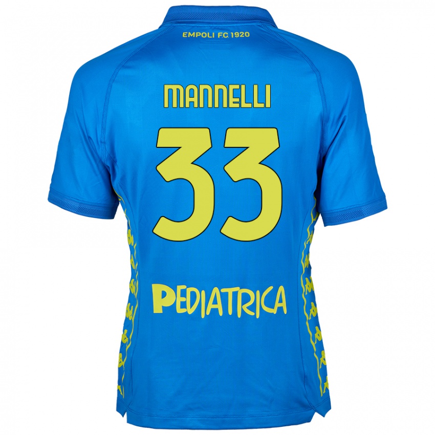 Bambino Maglia Matteo Mannelli #33 Blu Kit Gara Home 2024/25 Maglietta