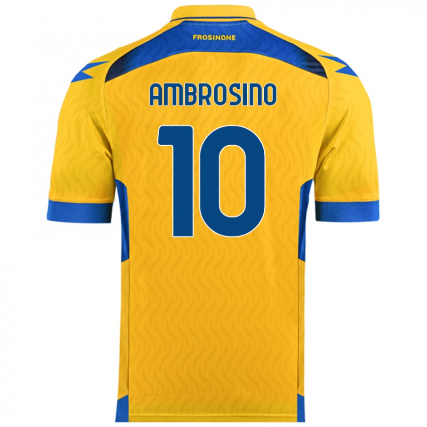 Bambino Maglia Giuseppe Ambrosino #10 Giallo Kit Gara Home 2024/25 Maglietta