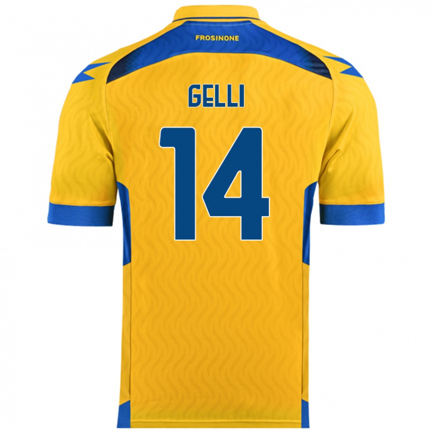 Bambino Maglia Francesco Gelli #14 Giallo Kit Gara Home 2024/25 Maglietta