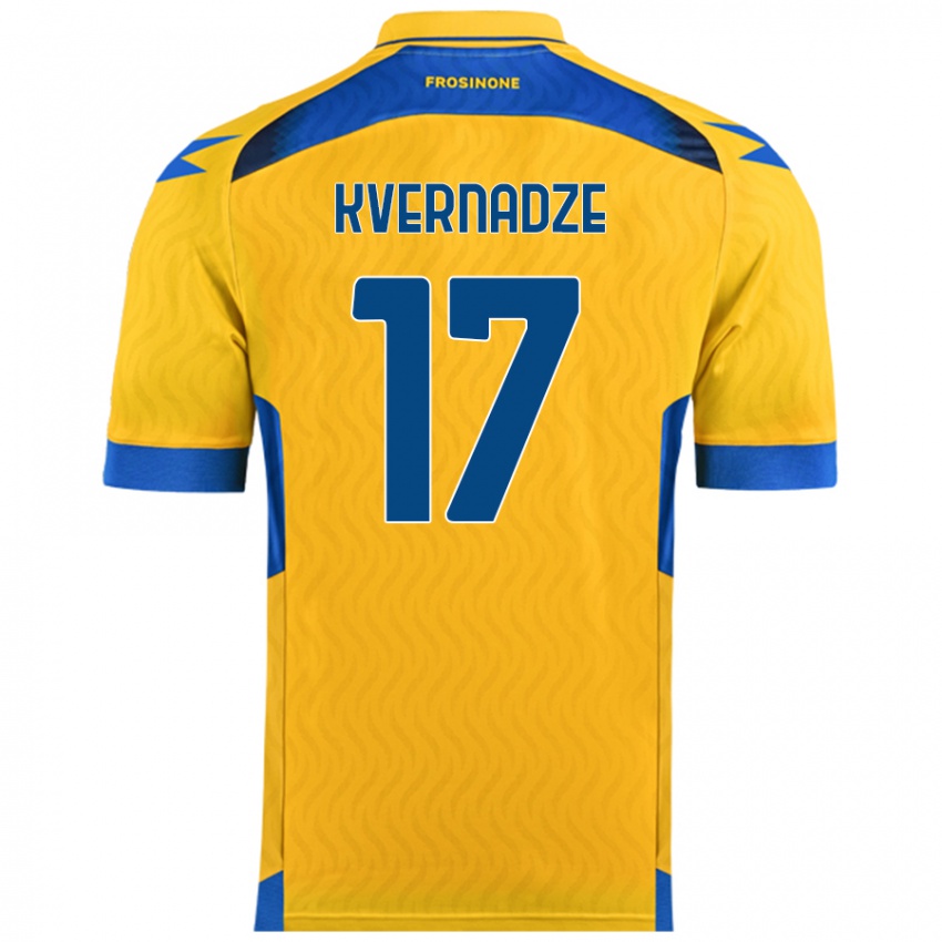 Bambino Maglia Giorgi Kvernadze #17 Giallo Kit Gara Home 2024/25 Maglietta