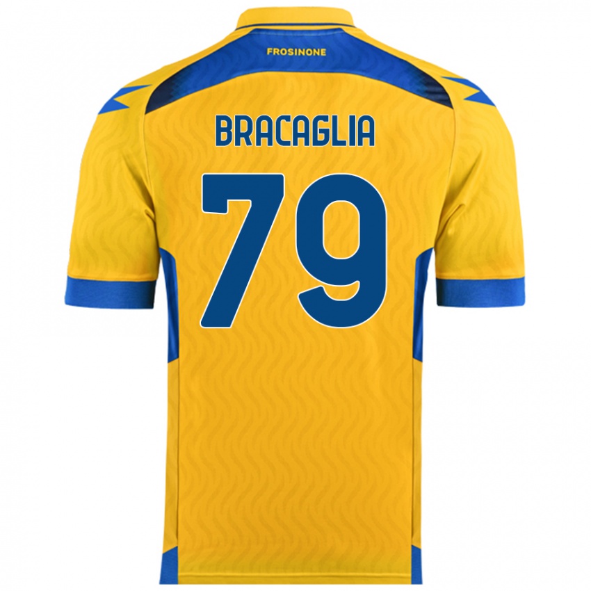 Bambino Maglia Gabriele Bracaglia #79 Giallo Kit Gara Home 2024/25 Maglietta