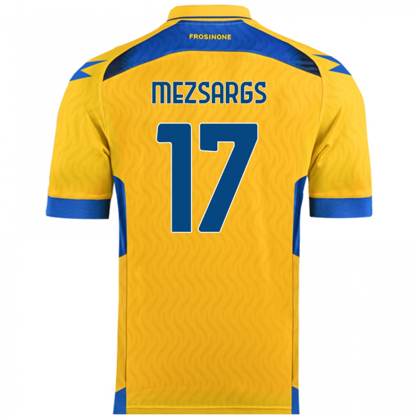 Bambino Maglia Kristians Mezsargs #17 Giallo Kit Gara Home 2024/25 Maglietta