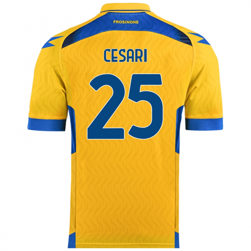 Bambino Maglia Nicolò Cesari #25 Giallo Kit Gara Home 2024/25 Maglietta