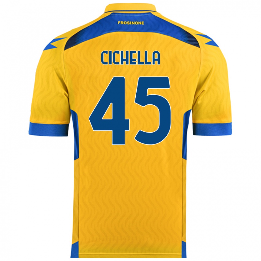 Bambino Maglia Matteo Cichella #45 Giallo Kit Gara Home 2024/25 Maglietta