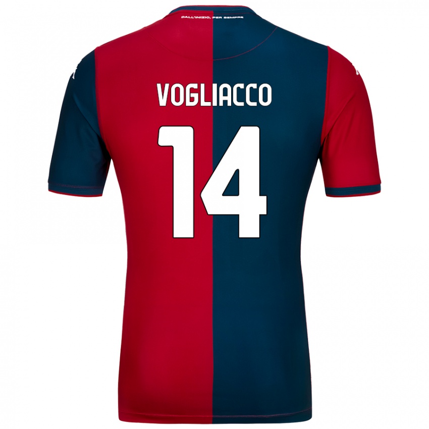 Bambino Maglia Alessandro Vogliacco #14 Rosso Blu Scuro Kit Gara Home 2024/25 Maglietta