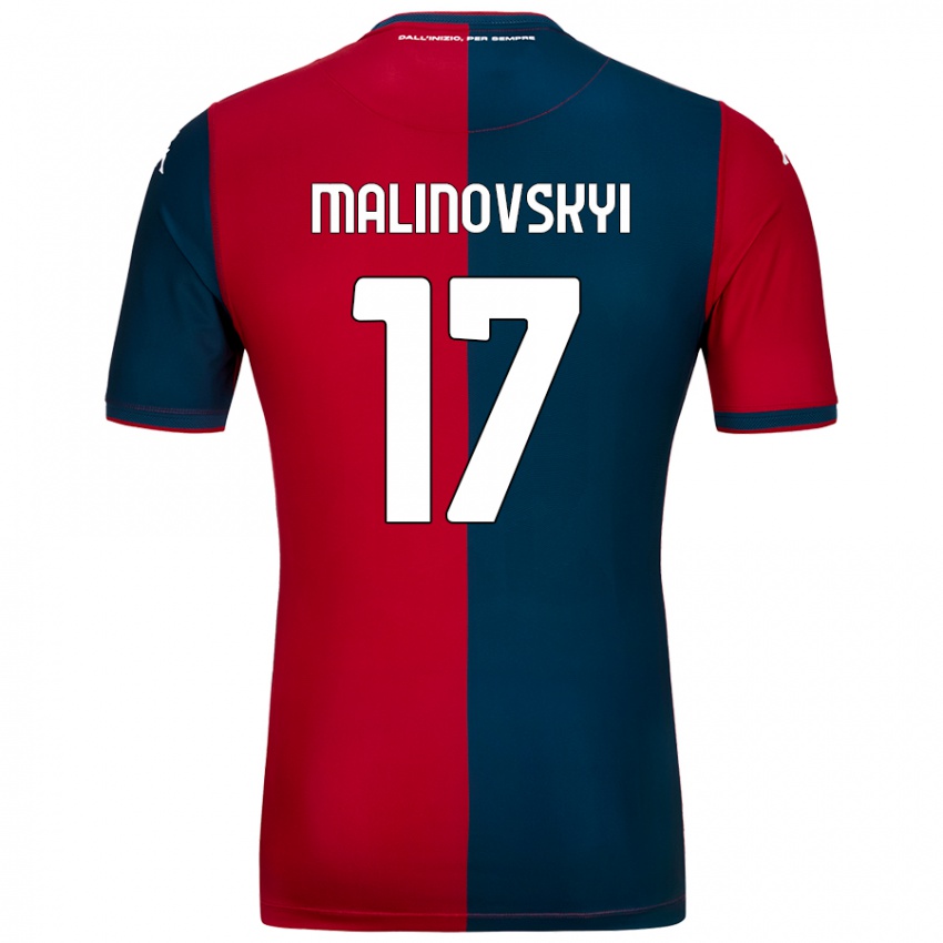 Bambino Maglia Ruslan Malinovskyi #17 Rosso Blu Scuro Kit Gara Home 2024/25 Maglietta