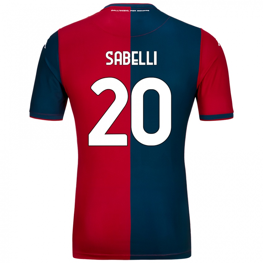 Bambino Maglia Stefano Sabelli #20 Rosso Blu Scuro Kit Gara Home 2024/25 Maglietta