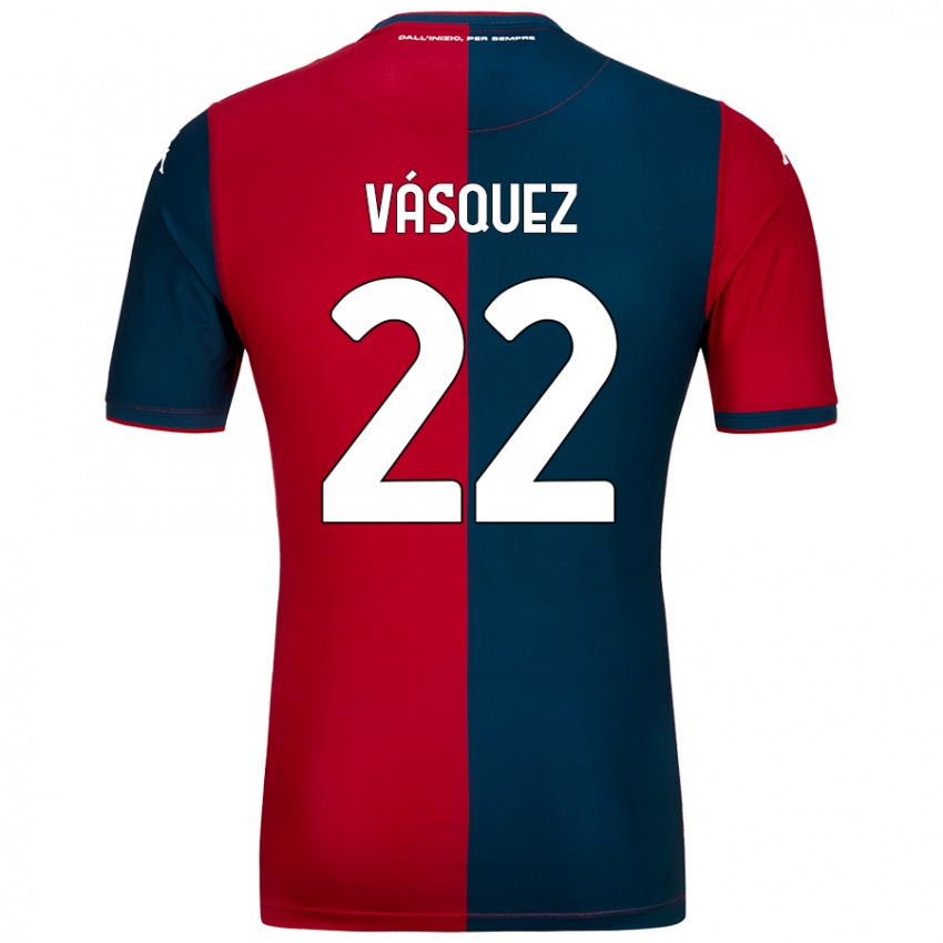 Bambino Maglia Johan Vásquez #22 Rosso Blu Scuro Kit Gara Home 2024/25 Maglietta