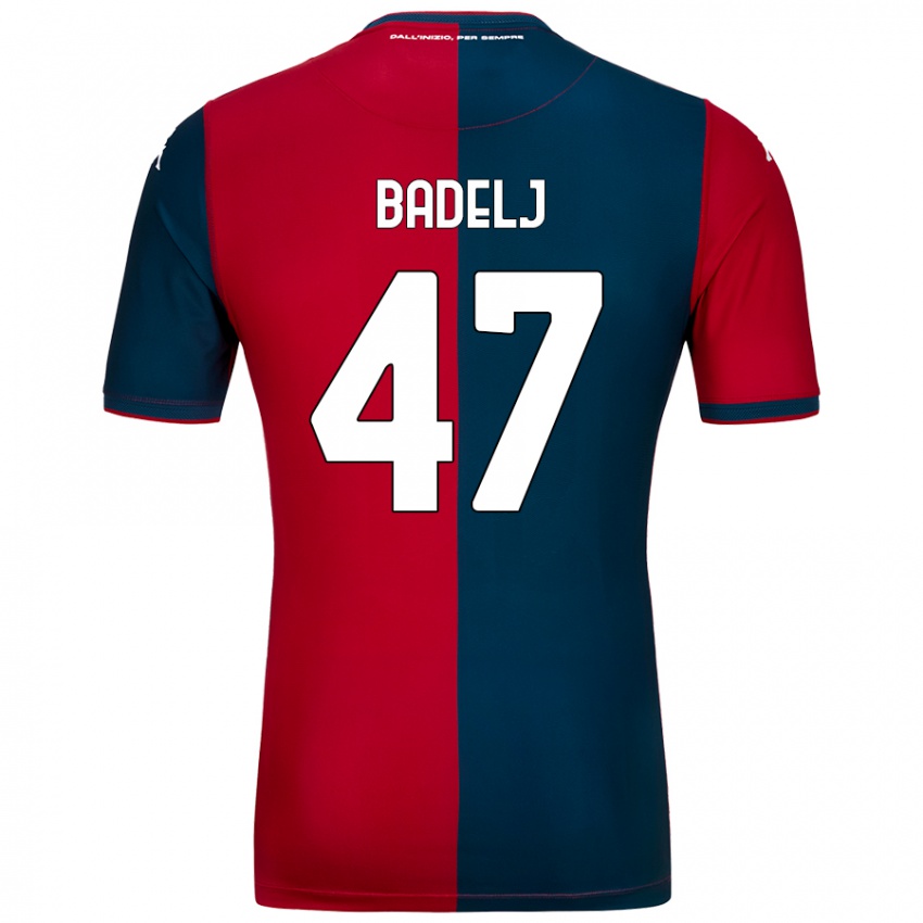 Bambino Maglia Milan Badelj #47 Rosso Blu Scuro Kit Gara Home 2024/25 Maglietta