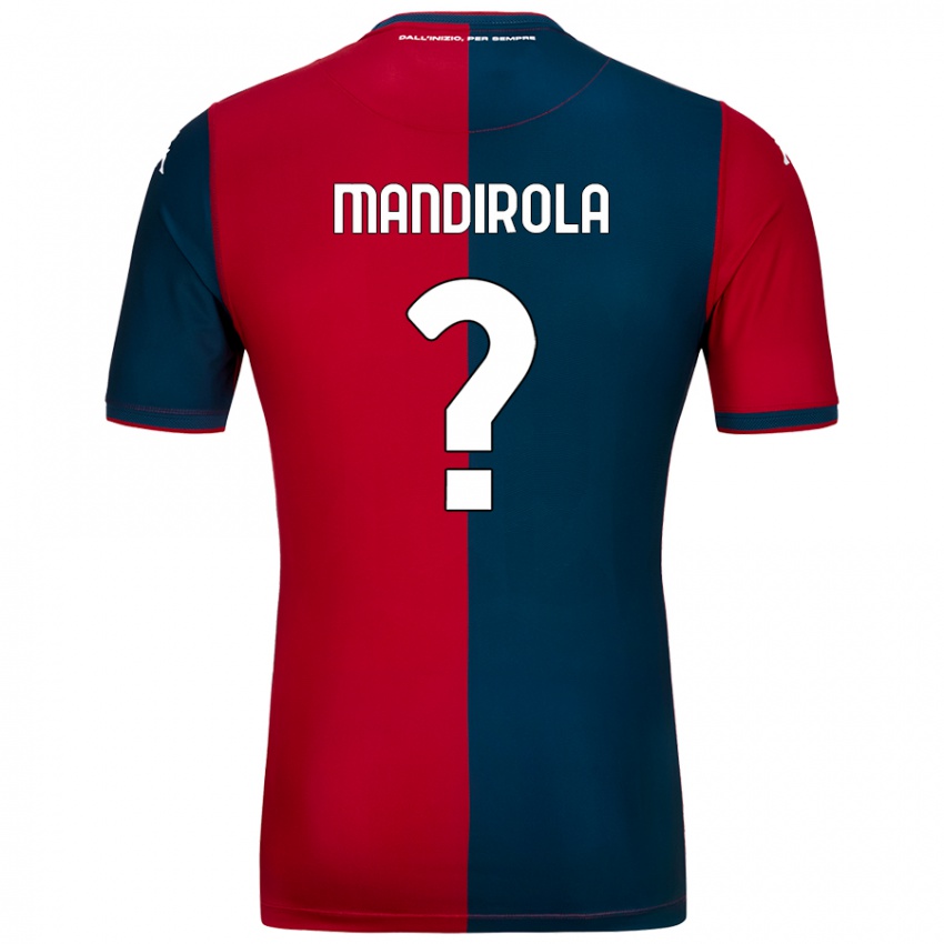 Bambino Maglia Gabriele Mandirola #0 Rosso Blu Scuro Kit Gara Home 2024/25 Maglietta