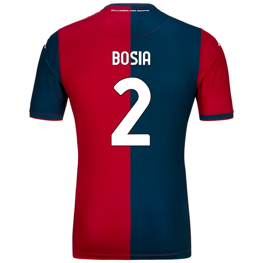 Bambino Maglia Davide Bosia #2 Rosso Blu Scuro Kit Gara Home 2024/25 Maglietta