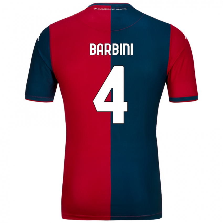 Bambino Maglia Matteo Barbini #4 Rosso Blu Scuro Kit Gara Home 2024/25 Maglietta